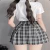 365-Shopping Lingerie Outfits Fancy Dress Role play Lingerie Plaid Pleated Mini Skirt, White Tie Top Uniform (Asian S, Black) view 2