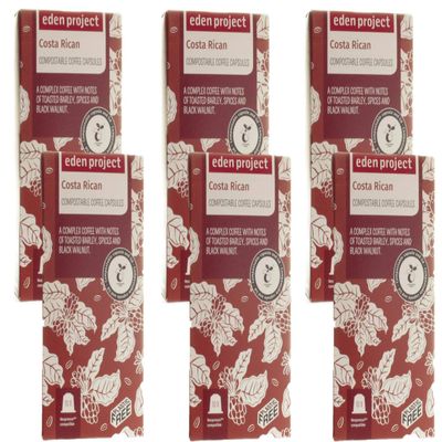 60 PLASTIC FREE Eden Project Costa Rica Home compostable Nespresso Compatible Capsules (6 x 10)