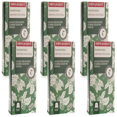 60 PLASTIC FREE Eden Project Guatemala Home compostable Nespresso Compatible Pods (6 x 10)