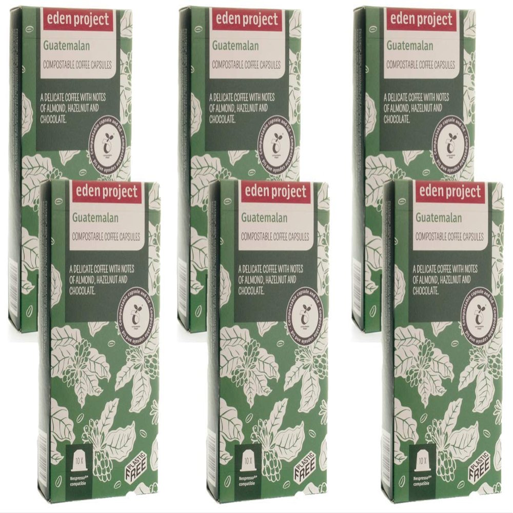 60 PLASTIC FREE Eden Project Guatemala Home compostable Nespresso Compatible Pods (6 x 10)