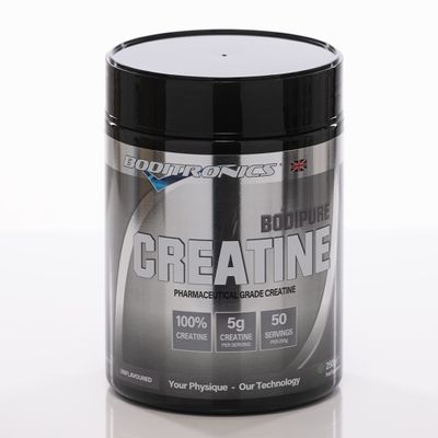 Boditronics Bodipure 250g Creatine Monohydrate Powder for 100% purest Unflavoured Micronised Creatine with Amino Acid Increased Muscle Strength, Muscle Power & Muscle Recovery