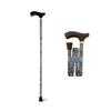 Folding Walking Stick Portable Lightweight Aluminum Alloy Walking Crutch 5 Adjustable Height Levels with Wooden Handle for Men Women Disabled and Elderly Mobility Cane Base Weight:320g view 1