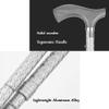 Folding Walking Stick Portable Lightweight Aluminum Alloy Walking Crutch 5 Adjustable Height Levels with Wooden Handle for Men Women Disabled and Elderly Mobility Cane Base Weight:320g view 3