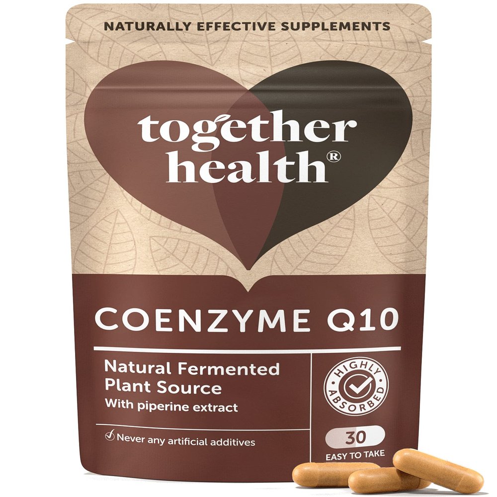 Coenzyme Q10  Together Health  Ubiquinol Co10  Naturally Fermented  95% Piperine  Vegan Friendly  Made in The UK  Pack of 2-60 Vegecaps