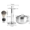3 in 1 Men's Shaving Gift Set, Includes Shaving Tool Stand Holder,Faux Hair Brush,Alloy Soap Mug Bowl view 2
