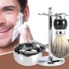 3 in 1 Men's Shaving Gift Set, Includes Shaving Tool Stand Holder,Faux Hair Brush,Alloy Soap Mug Bowl view 3