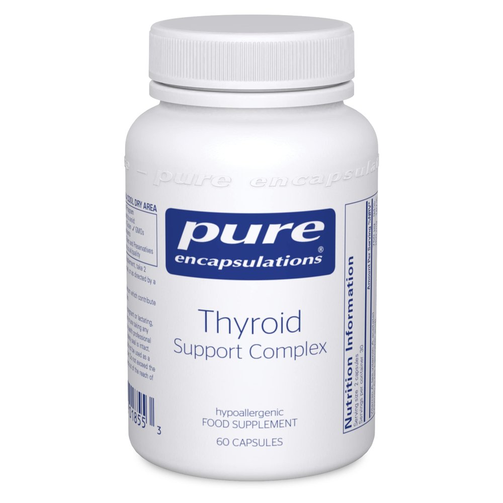 Pure Encapsulations Thyroid Support Complex - Blend of Vitamins and Minerals - Reduces Fatigue, Supports Energy and Thyroid Function - Includes Vitamin C, Iodine, Selenium, and Zinc - 60 Capsules