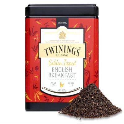 Twinings Golden Tipped English Breakfast Loose Leaf Black Tea, 100 g