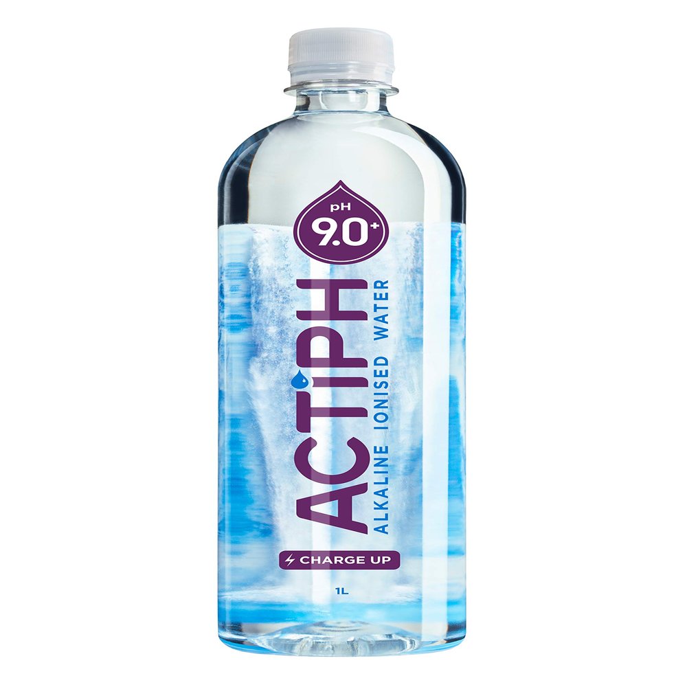 Alkaline Ionised Spring Water pH9+ (12x 1L) Purified with Electrolytes Clean and Smooth Taste ACTIPH Water 1000ml