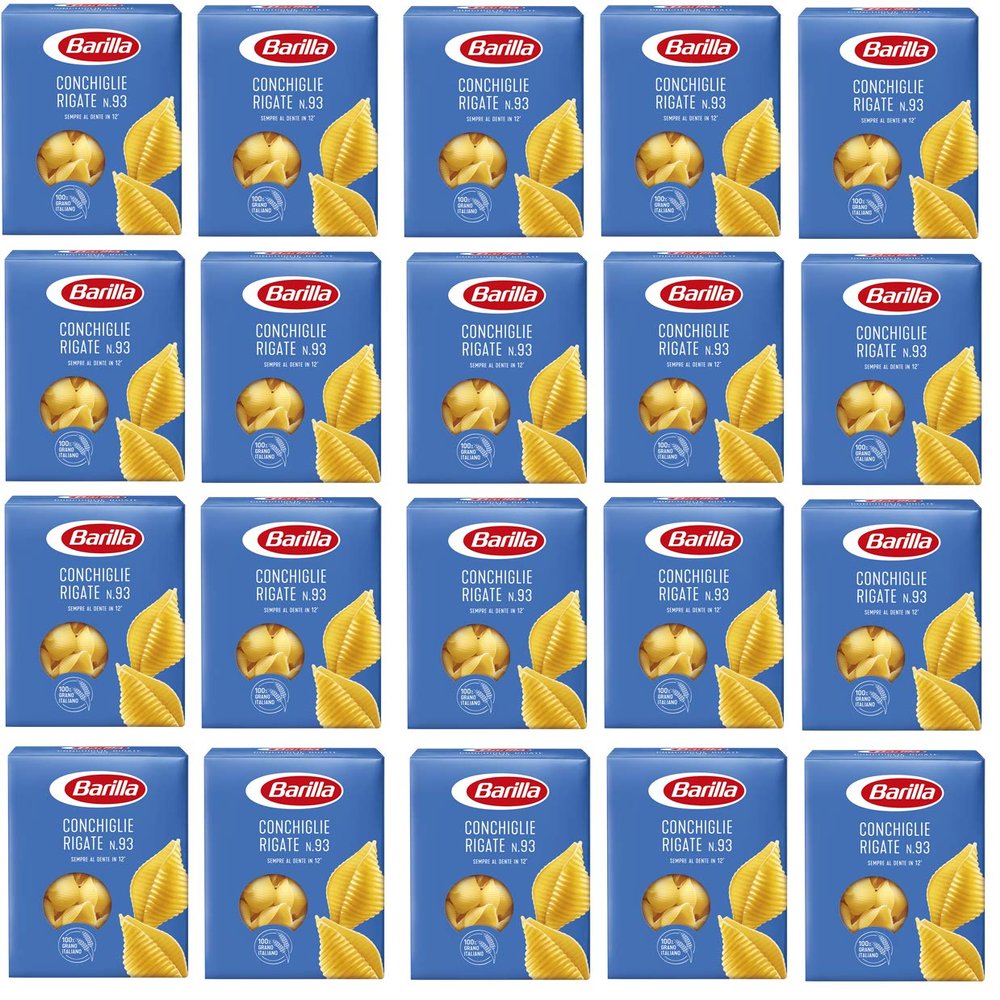 20x Barilla Conchiglie Rigate Italian Pasta No. 93. 500g