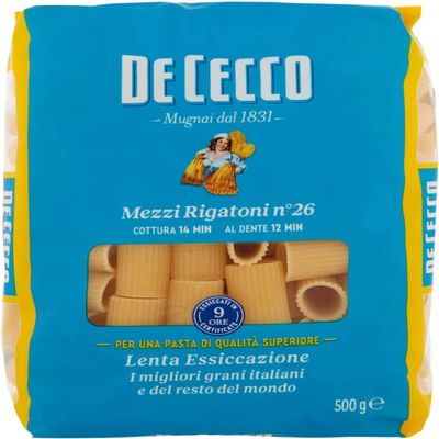 10x De Cecco Mezzi Rigatoni No. 26 Italian Pasta 500g