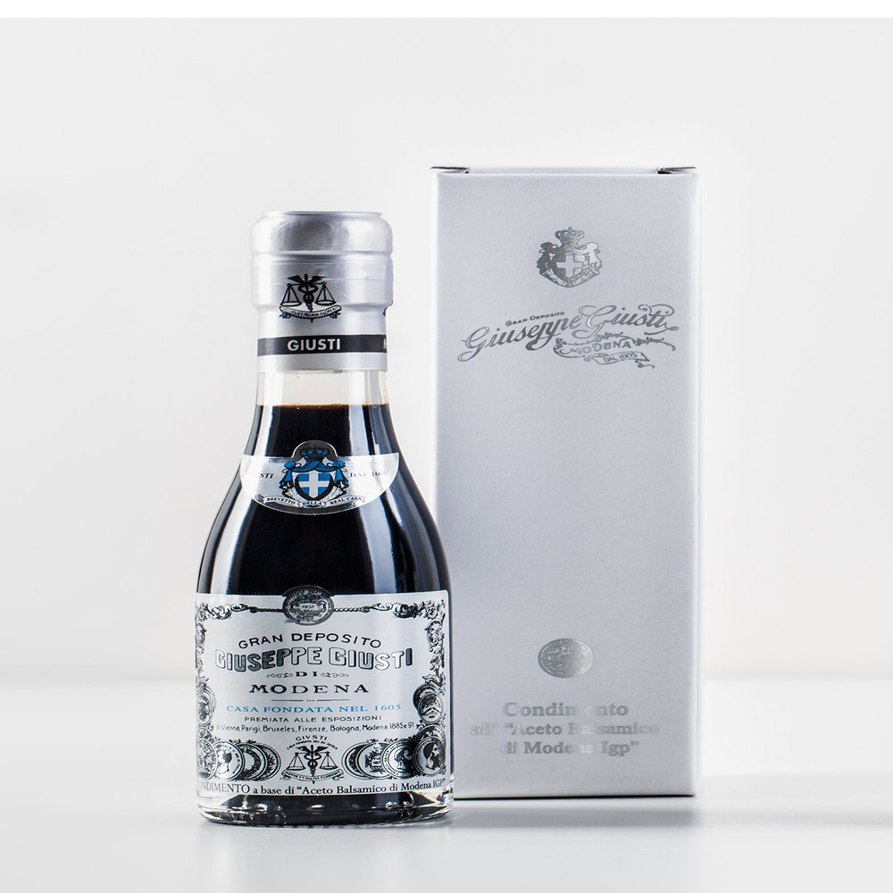 Acetaia Giuseppe Giusti - Balsamic Vinegar of Modena IGP "The Historical Collection" Silver Medal - Champagnottina 100 ml with Box- Box with 6 Bottles
