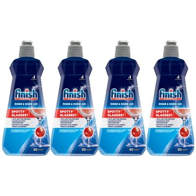 Finish Dishwasher Rinse Aid, Shine & Dry - 400 ml (Pack of 4) | World's #1 Recommended Dishwashing Brand
