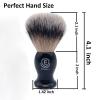 Luxury Mens Shaving Brush by Echolly-NO Shedding Bristle Shaving Brushes for Men-Vegan Lather Shave Brush-Luxury Fast Beard Brush-Perfect Gifts for Men,Boyfriends,Fathers view 3