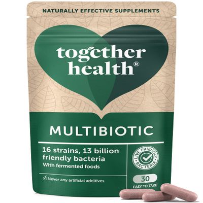 Multibiotic  Together Health  45 Farm-Grown Fermented Foods - Multi Bacterial Strains with 13 Billion CFU  Vegan Friendly  Made in The UK  Pack of 2-60 Vegecaps