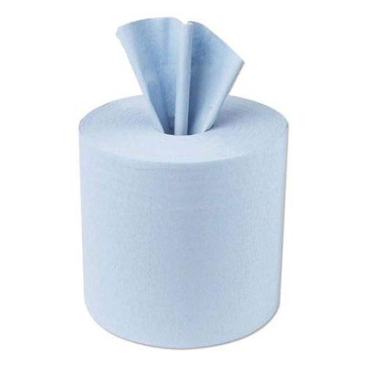 5 Star Facilities Centrefeed Tissue Refill for Jumbo Dispenser Single-ply L300mxW200mm Blue [Pack 6] -FST