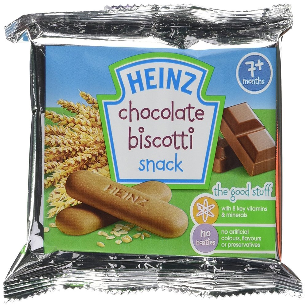 Heinz Chocolate Biscotti Snack, 7+ Months, 60 g (Pack of 12)