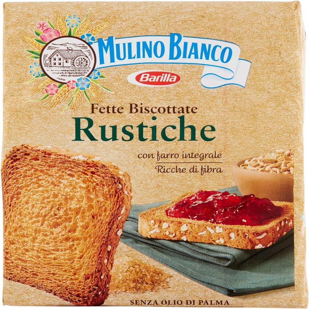 6x Mulino Bianco Fette Biscottate Italian Rusk Dried Bread 315g