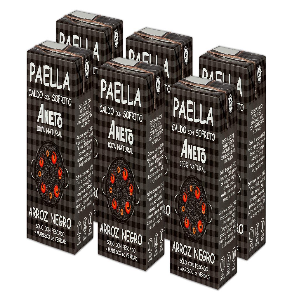 Aneto 100% Natural Squid Ink Paella Base-1L (6 Pack)