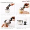 Anbbas Pure Badger Shaving Brush with Wood Handle, Stainless Steel Stand and Soap Bowl for Men Wet Shave view 4