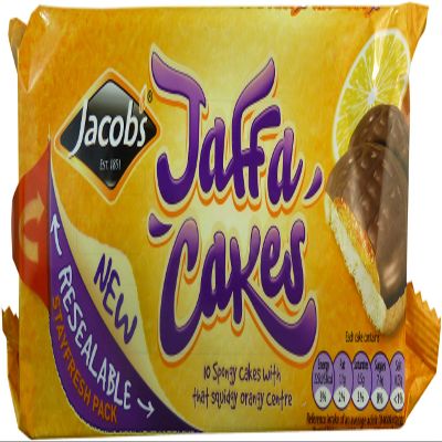 Jacob's Jaffa Cakes Resealable 147g 10 Spongy Cakes with That Squidgy orangy Centre