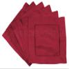 12 Pack - CleverDelights Red Linen Hemstitch Cocktail Napkins - 6" x 6" - 100% Pure Linen view 1