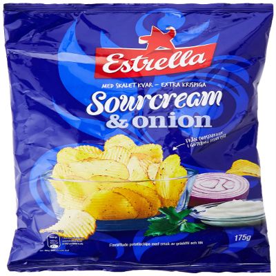 Estrella Sour Cream and Onion Crisps, 175 g, Pack of 3