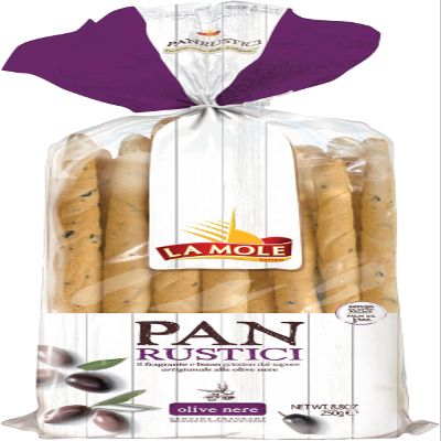 La Mole Olive Filled Panrustici Breadsticks, Classic Breadsticks Best Served with Meats, Soft Cheeses & Olives or Partnered with Dips and Soups, 250g Bag