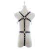 Women Sexy Punk Leather Harness Bodysuit Teddy Lingerie with One Pair Nipple Camps (302401115) view 3