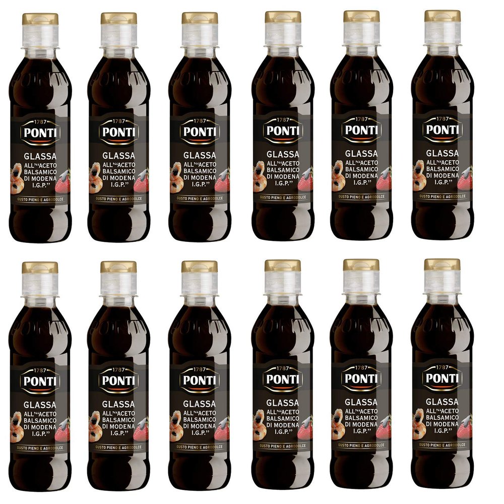 12x Ponti Aceto Balsamico di Modena Balsamic Vinegar 250ml