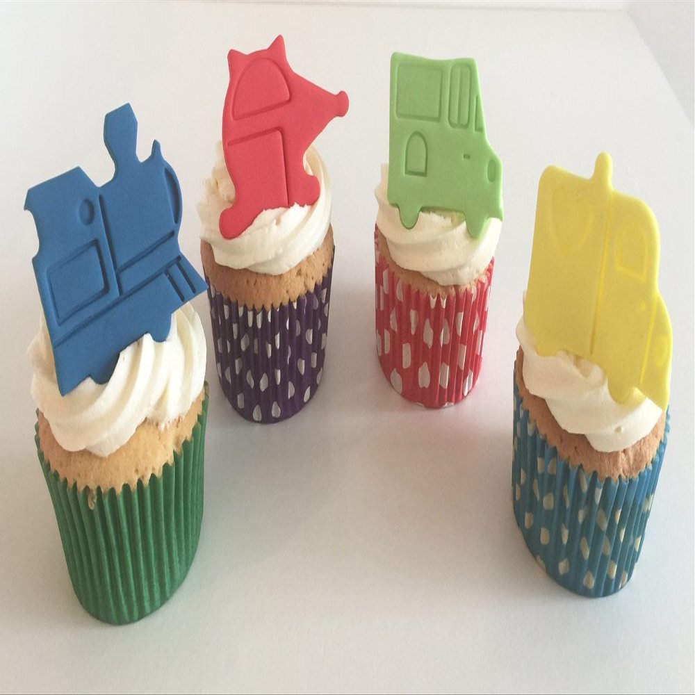 12 Vibrant Sugar Transport Themed Cake Decorations- Made with Love & Imagination in the UK!