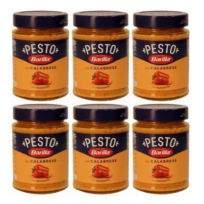 6x Barilla Pesti alla Calabrese Italian Pesto Sauce with Ricotta Cheese & Chilli for Pasta 190g Ready to Eat!