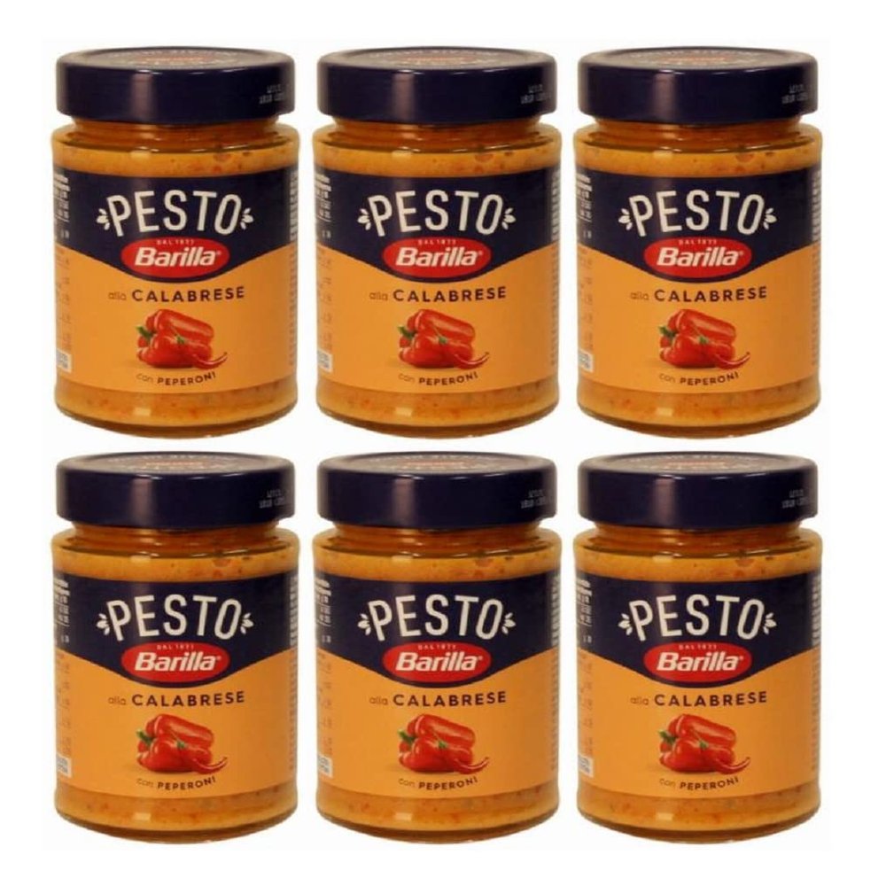 6x Barilla Pesti alla Calabrese Italian Pesto Sauce with Ricotta Cheese & Chilli for Pasta 190g Ready to Eat!