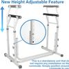 Vaunn Medical Bathroom Adjustable Height Toilet Rail Grab Bar and Commode Safety Frame Handle view 2