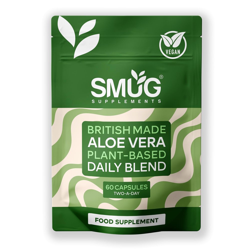 Aloe Vera Extract - 60 Capsules Two a Day Plant Based Supplement 30 Day Supply Made in Britain SMUG Supplements