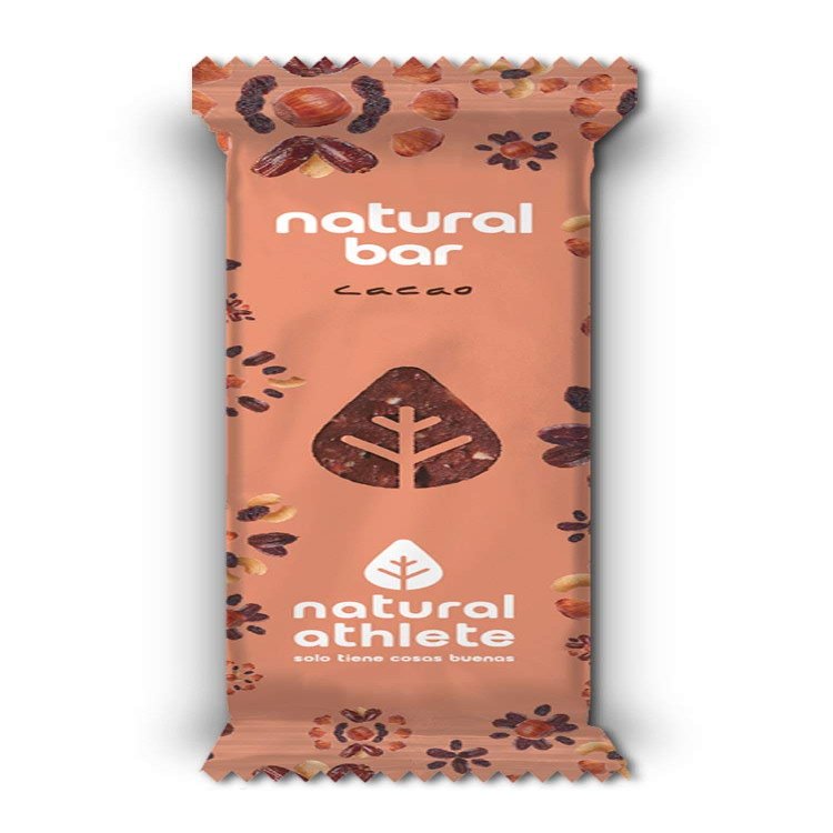 Cacao Energy Bars Natural Athlete, No Added Sugar, 100% Natural and Organic, Gluten Free, Vegan, 40 g