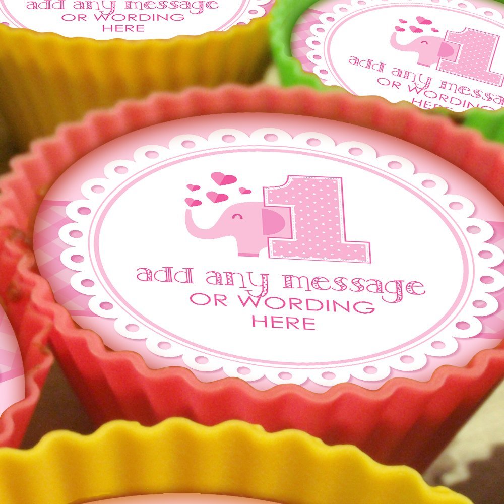 20 x Personalised 1st Birthday Girl 5cm High Resolution Cupcake Toppers