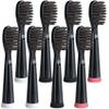 Replacement Brush Heads Compatible with Sonic Electric Toothbrush - Soft, Extra Long Nylon Bristles - 8 Pack, Black view 1