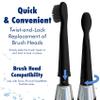 Replacement Brush Heads Compatible with Sonic Electric Toothbrush - Soft, Extra Long Nylon Bristles - 8 Pack, Black view 4