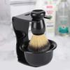 3 in 1 Professional Shaving Brush Kit Man's Shaving Set with Shaving Frame Base, Soap Bowl, Badger Hair Shaving Brush for Men Father Husband Boyfriend Gift view 2