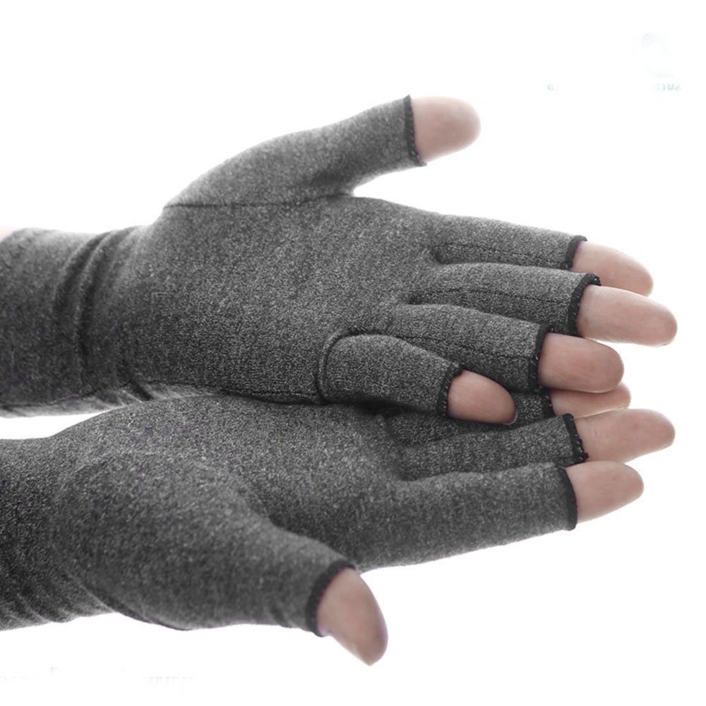 2Pairs Arthritis Compression Gloves Women Ladies Doctor Written Handbook Relieve Arthritis Symptoms Raynauds Disease Carpal Tunnel (Grey, S)