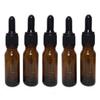 10ml 0.34oz Empty Refillable Amber Glass Graduated Glass Essential Oil Bottles and Eyed Dropper Black Caps Makeup Cosmetic Sample Container Jar Bottle for Essential Oil Aromatherapy Use (Pack of 6) view 1