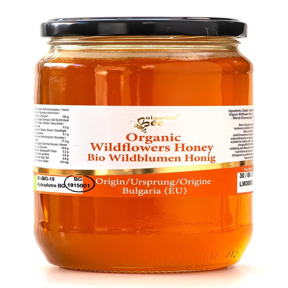 900 g Organic Wildflower Honey Pure, Unheated, Single Source Rich Taste & Natural Flavour 100% Raw & Unprocessed Premium Quality, Sustainably Harvested (900, Wildflowers)
