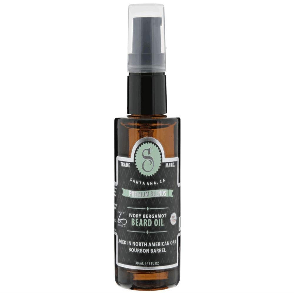 Suavecito Premium Blends Beard Oil, Leave-In Beard Conditioner For Softening Hair, Hydrating Skin, Eliminating Beard Dandruff, Healthy Beard Growth, Ivory Bergamot Fragrance, 1 Fl Oz/28g