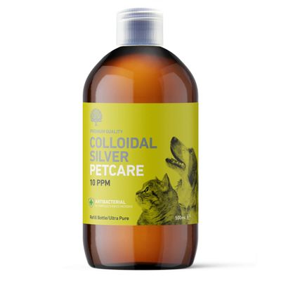 Natures Greatest Secret Colloidal Silver Pet Care 10 ppm  Crystal Clear, Small Particle Size, Neutral pH  500 ml PET Bottle