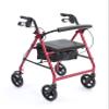 NRS Healthcare A-Series 4 Wheel Rollator Walking Aid with Seat & Bag, Folding Lightweight Height Adjustable Aluminium Frame with Lockable Brakes - P11255, Red view 1