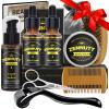 Beard Kit,Beard Growth Care Grooming Kit w/Beard Wash/Shampoo,2 Pack Beard Growth Oil,Beard Balm,Beard Brush,Beard Comb,Scissors,Best Beard Mens Gifts for Men Dad Him Christmas view 1