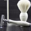 3 Pack of Men's Shaving Set. Comes With White Badger Hair Brush In Ivory de Safety Razor (No Blade) and Dual Stand. Great gift for him. view 3