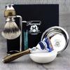 Silver Tip Badger Hair Brush & 5-Edge Cartridge Razor with Stand, Bowl & Soap Kit. view 1