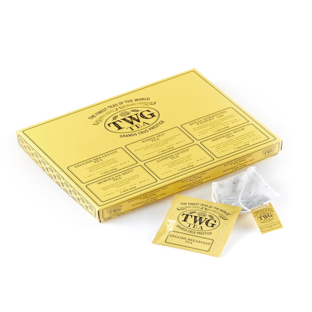 TWG Tea | Around the Globe Selection | 6 Varieties | Exclusive Tea Blends | 30 Hand Sewn Cotton Teabags | Gift Set